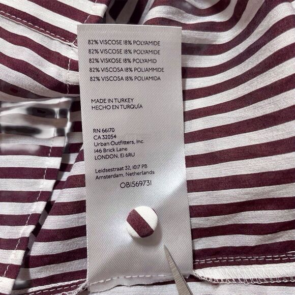 NWT ANTHROPOLOGIE MAEVE Tie-Neck Blouse Size Small Long Sleeve Red White Stripes - Picture 12 of 16